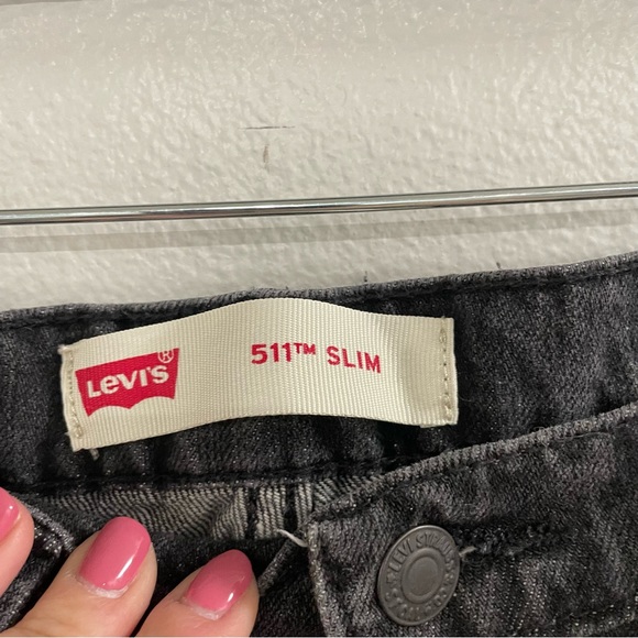 Levi's 511 slim grey distressed mens jeans - Picture 6 of 10